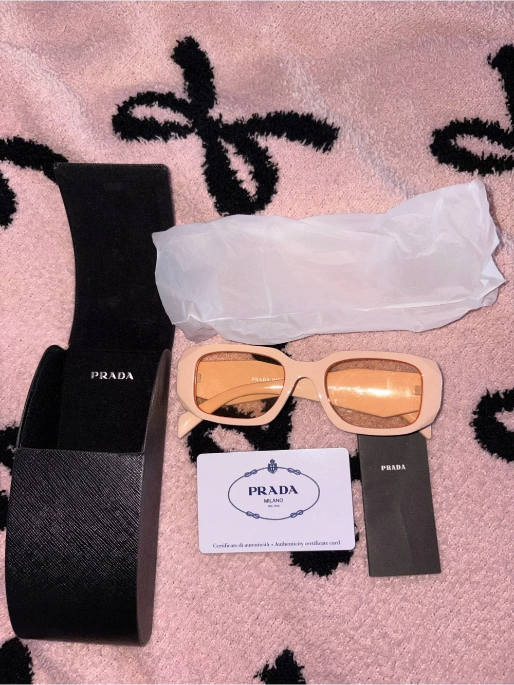 Prada PR 17WS- light orange lense- in original packaging- includes prada card